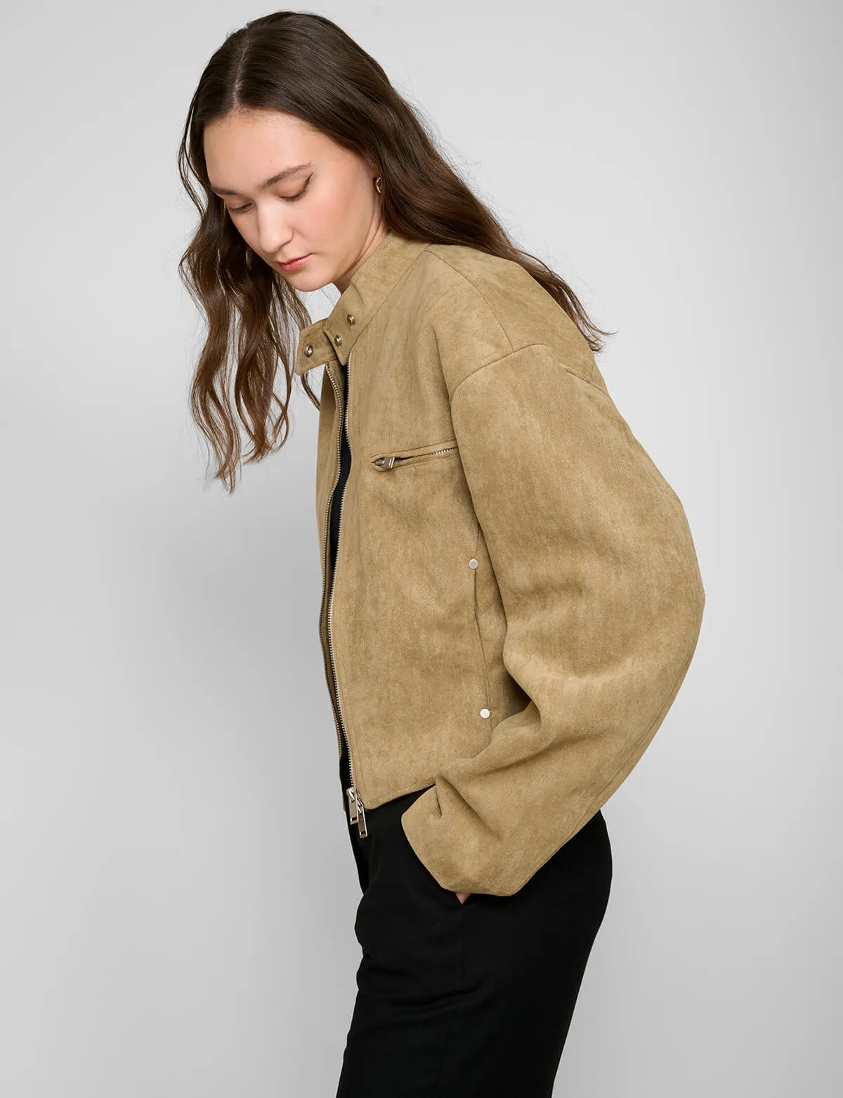 Crop Suede Jacket sold by Pixie Market product image thumbnail 2
