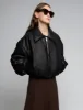 Black Faux-Leather Bomber Jacket-BESTSELLER sold by Pixie Market