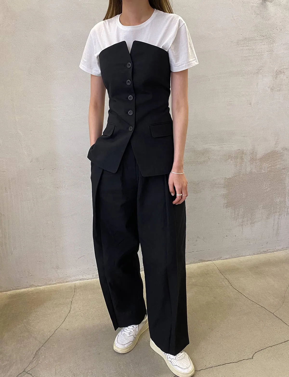 Pleated Linen-Blend Crop Pants sold by Pixie Market