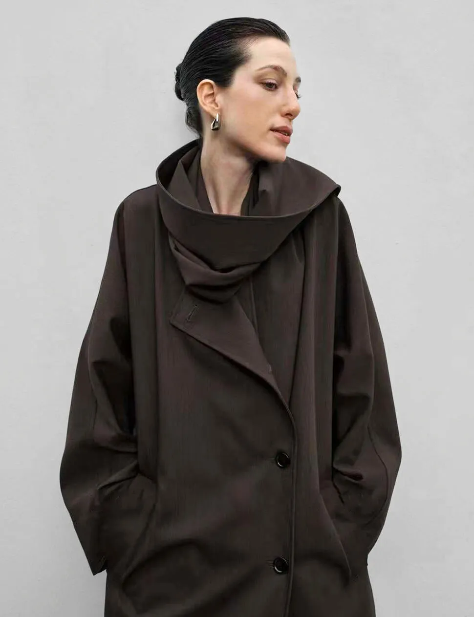 Brown Scarf Coat sold by Pixie Market product image thumbnail 3