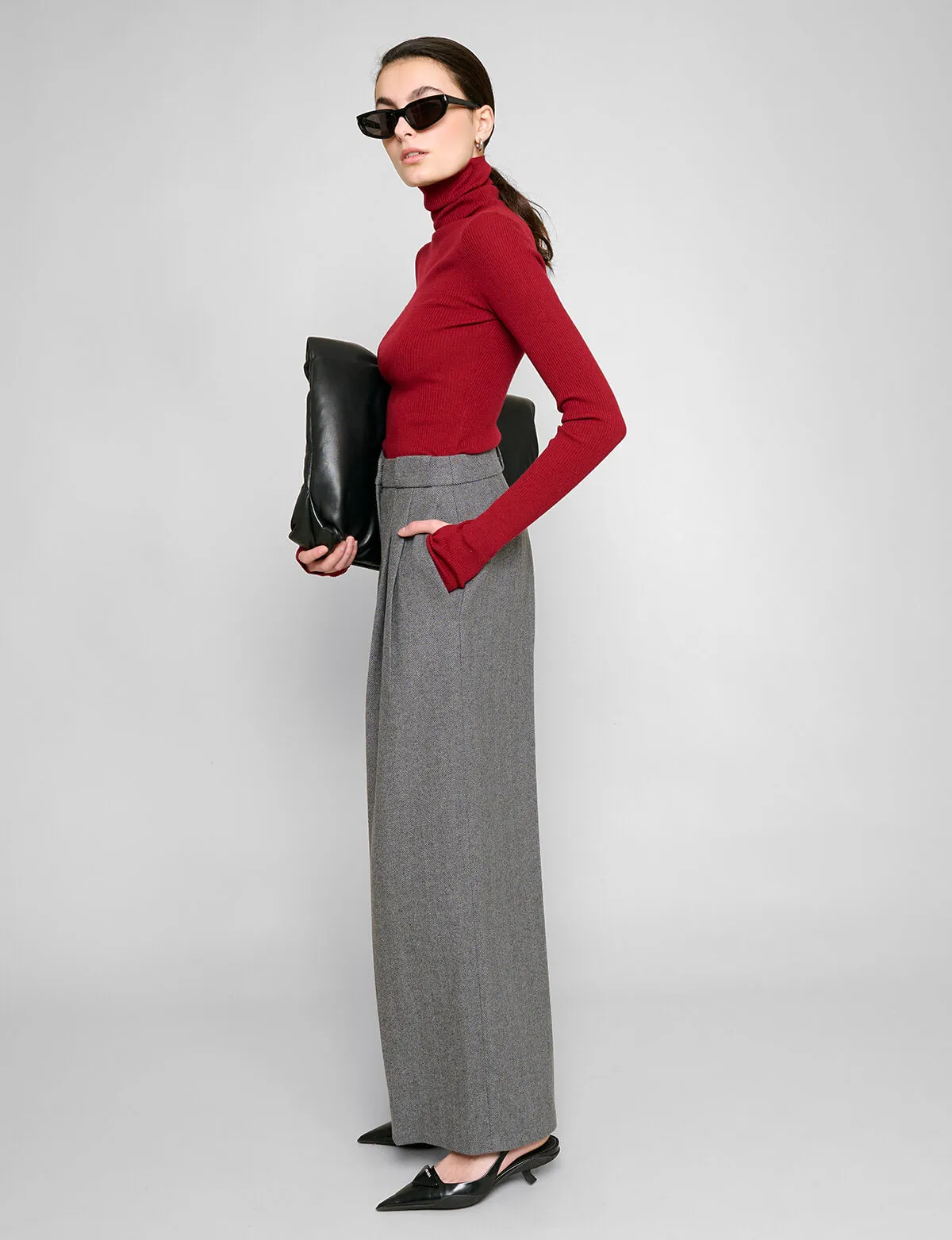 Herringbone Wide Leg Pants sold by Pixie Market product image thumbnail 2