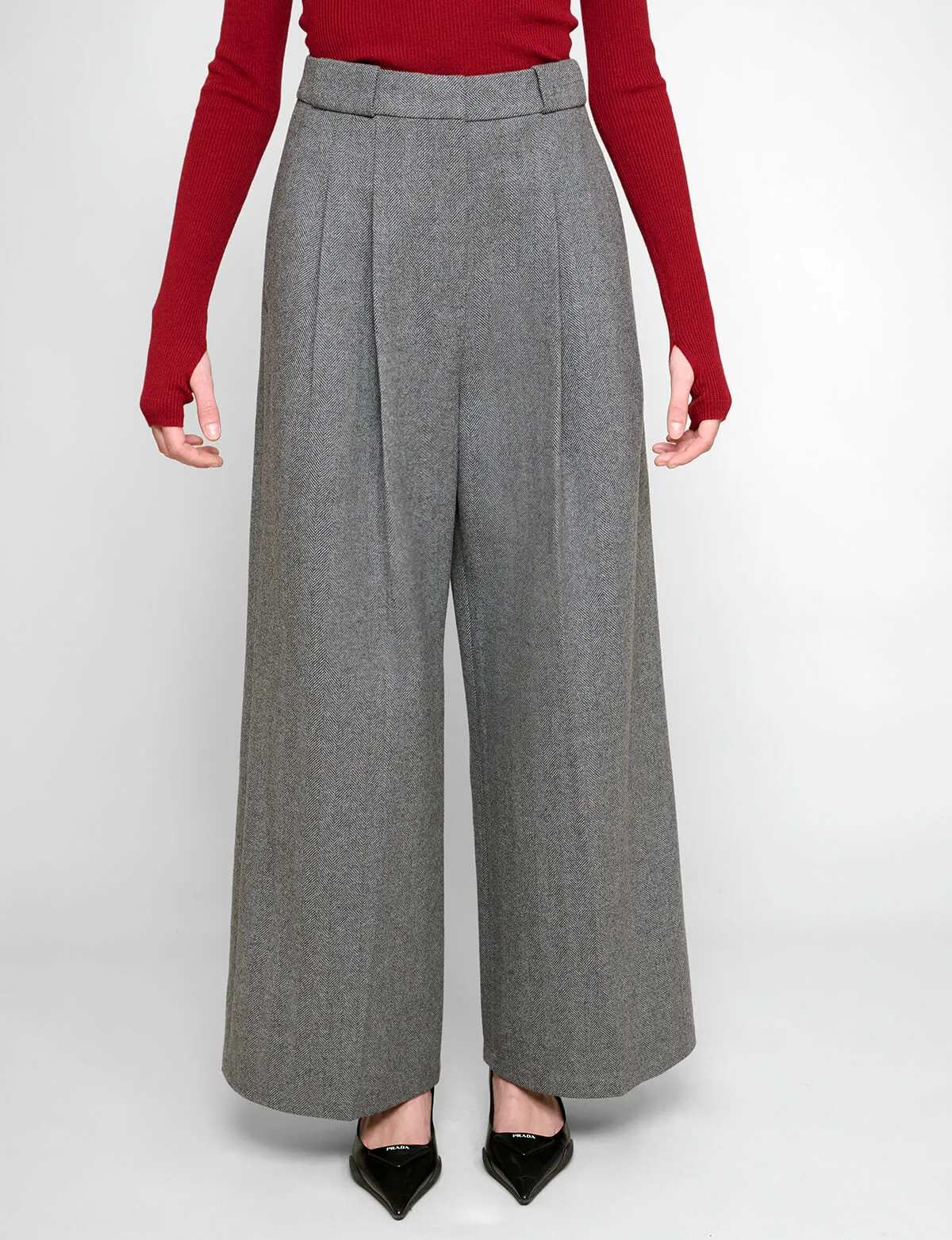 Herringbone Wide Leg Pants sold by Pixie Market product image thumbnail 3
