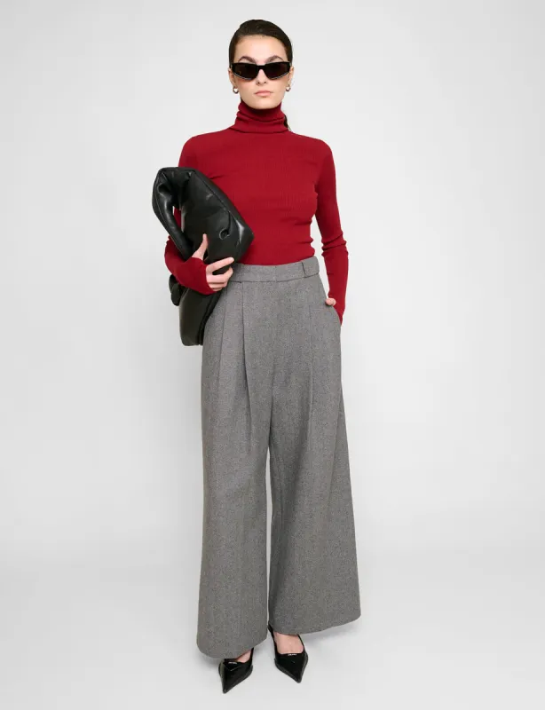 Herringbone Wide Leg Pants sold by Pixie Market