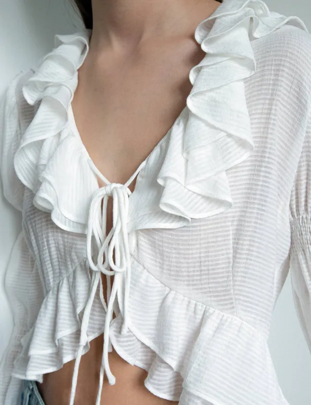 Sandra Ruffled Poet Blouse made by Pixie Market