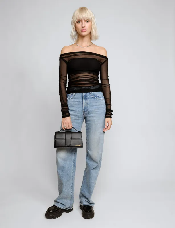 Lydia Mesh Off-The-Shoulder Top -BESTSELLER sold by Pixie Market