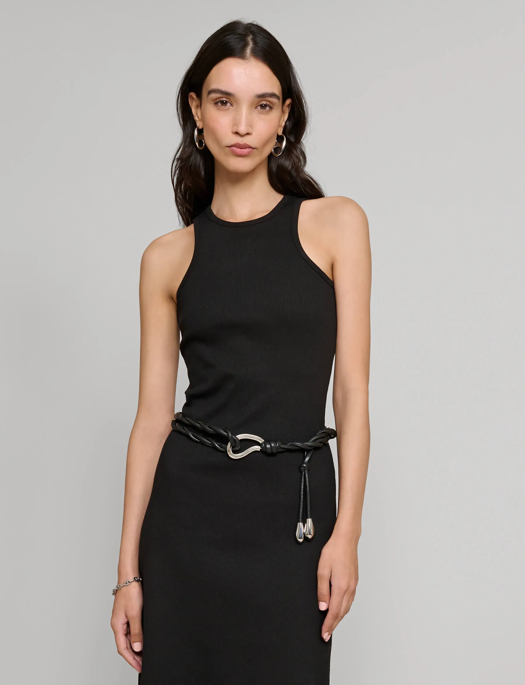 Delilah Black Ribbed Tank Dress sold by Pixie Market product image thumbnail 4