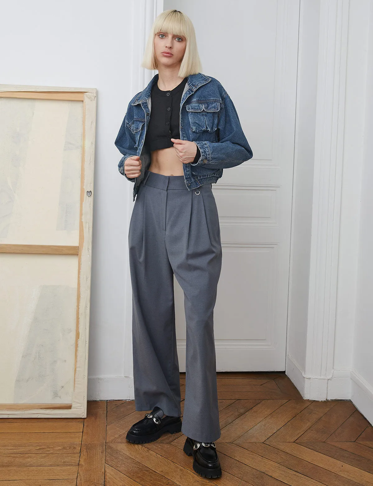 Pocket Denim Bomber Jacket sold by Pixie Market product image thumbnail 5