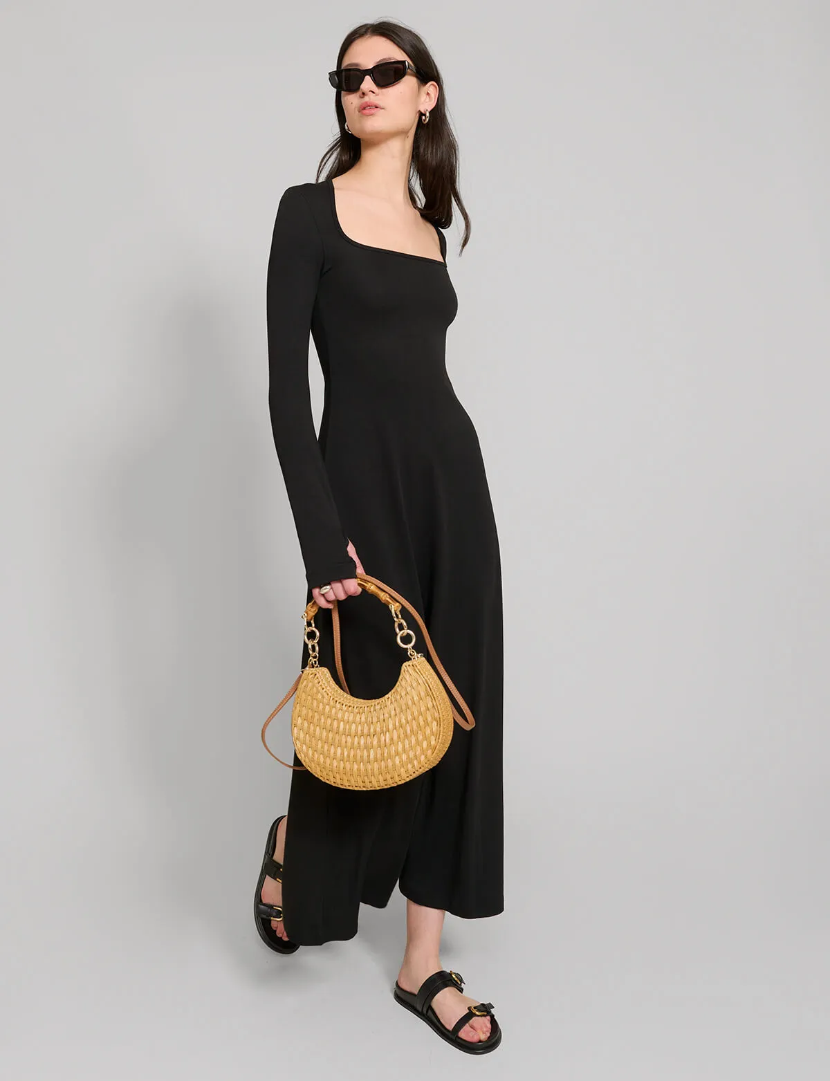 Black Jersey Maxi Dress sold by Pixie Market product image thumbnail 5