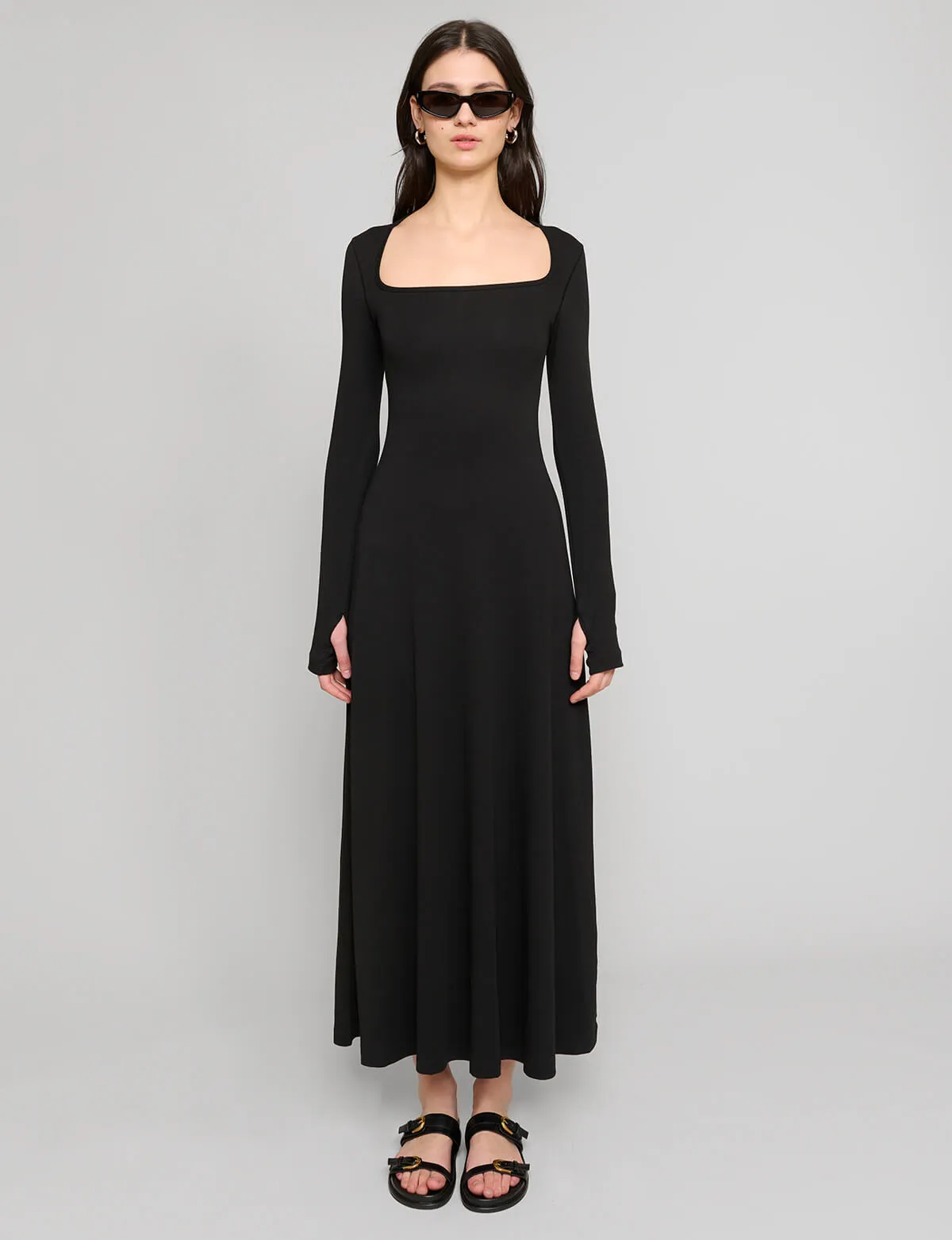 Black Jersey Maxi Dress sold by Pixie Market product image thumbnail 2