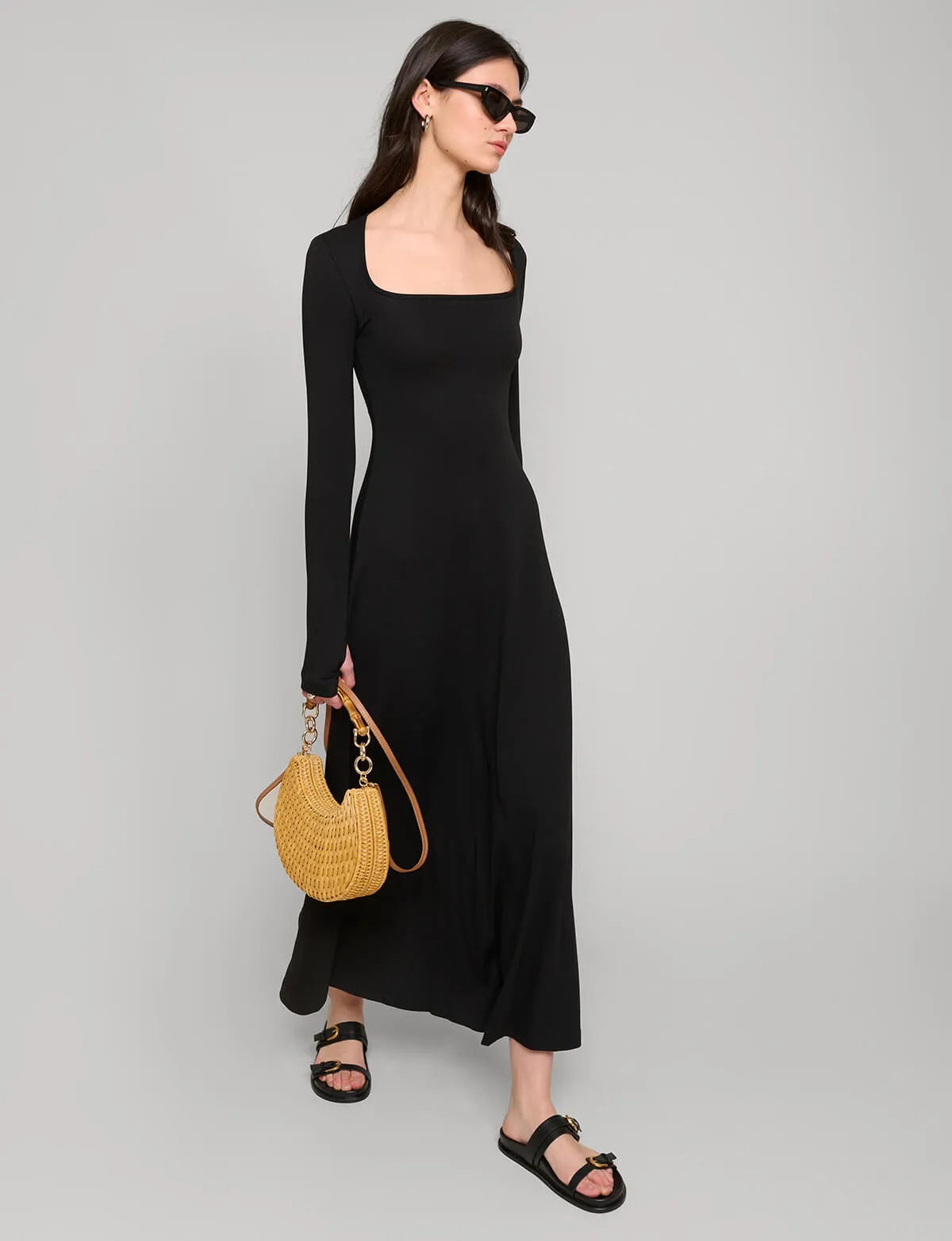 Black Jersey Maxi Dress sold by Pixie Market product image thumbnail 4