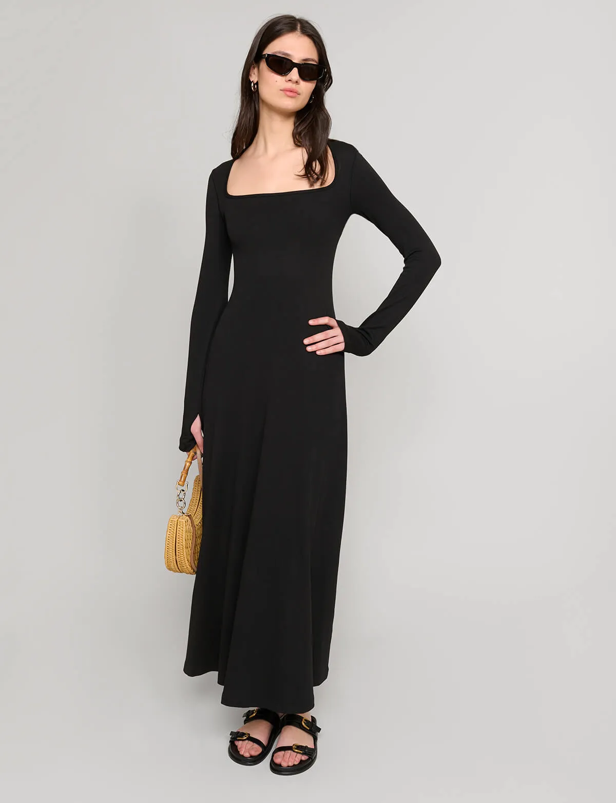 Black Jersey Maxi Dress sold by Pixie Market product image thumbnail 3