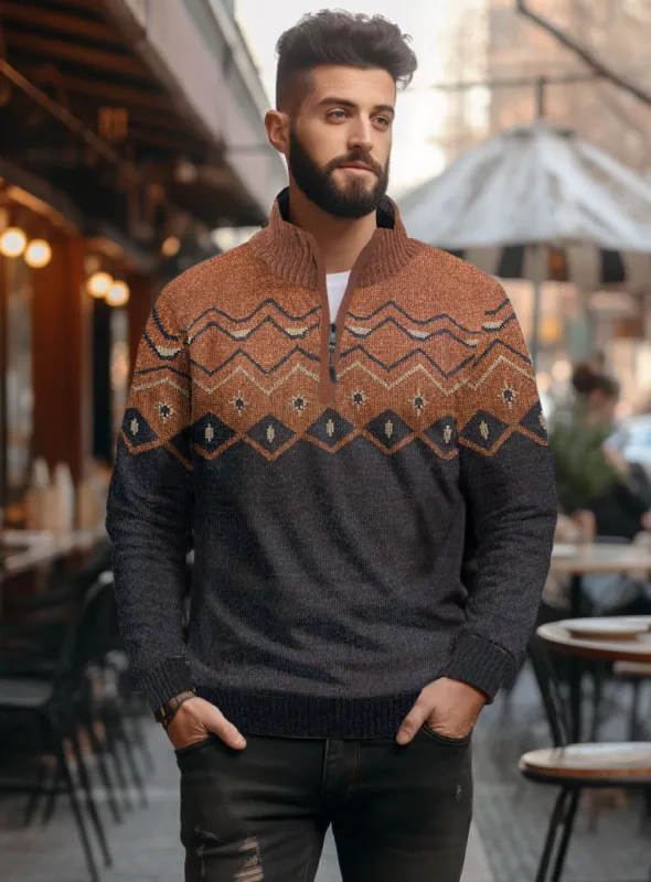 NATE|Chenil mock quarter zip Sweater||NATE|Un pull à quart de zip en chenille sold by Point Zero