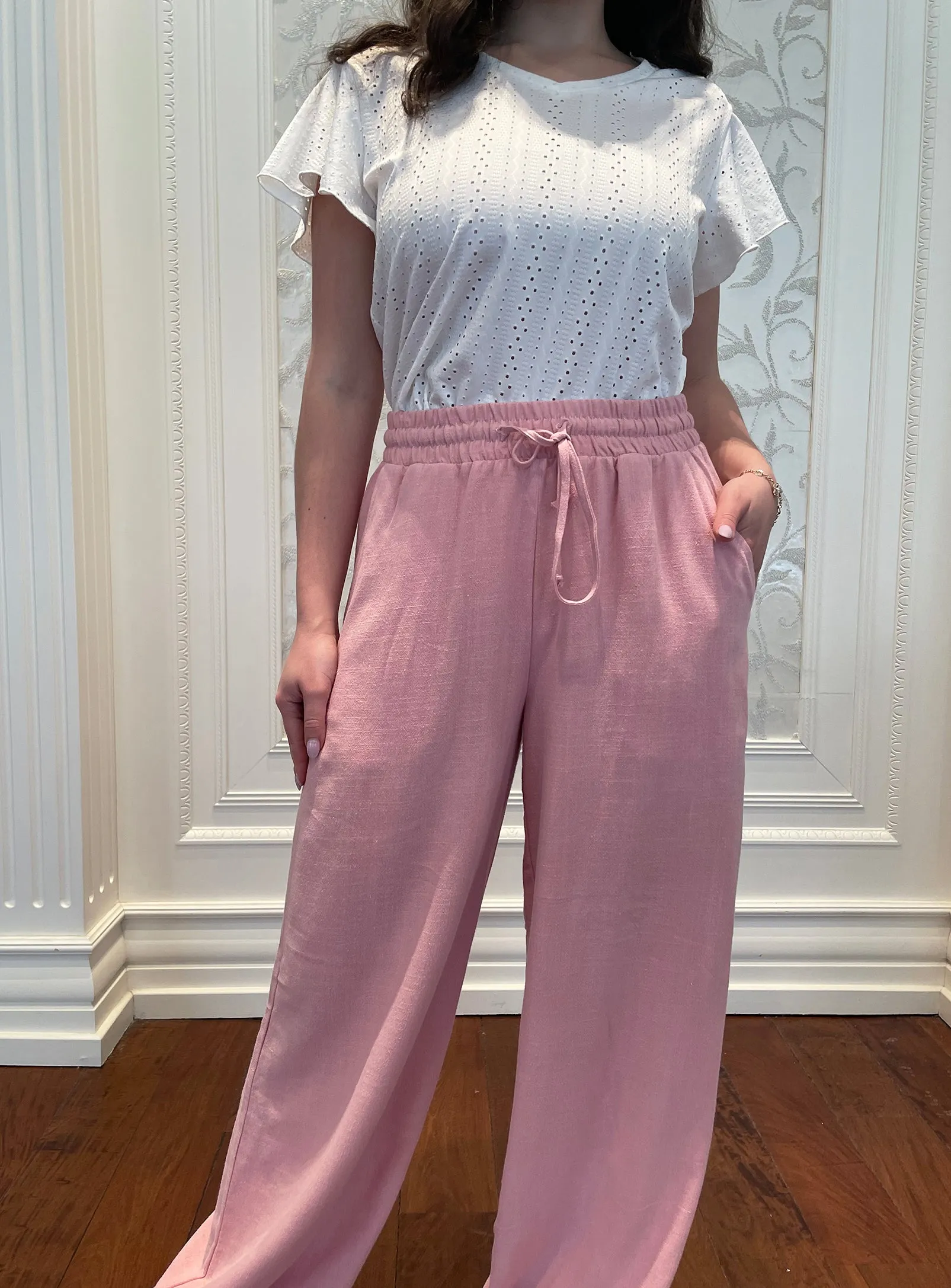 JENNIFER| Wide Leg Flowy Adjustable Pants||JENNIFER|Pantalon Ample et Fluide à taille Ajustable sold by Point Zero product image thumbnail 2