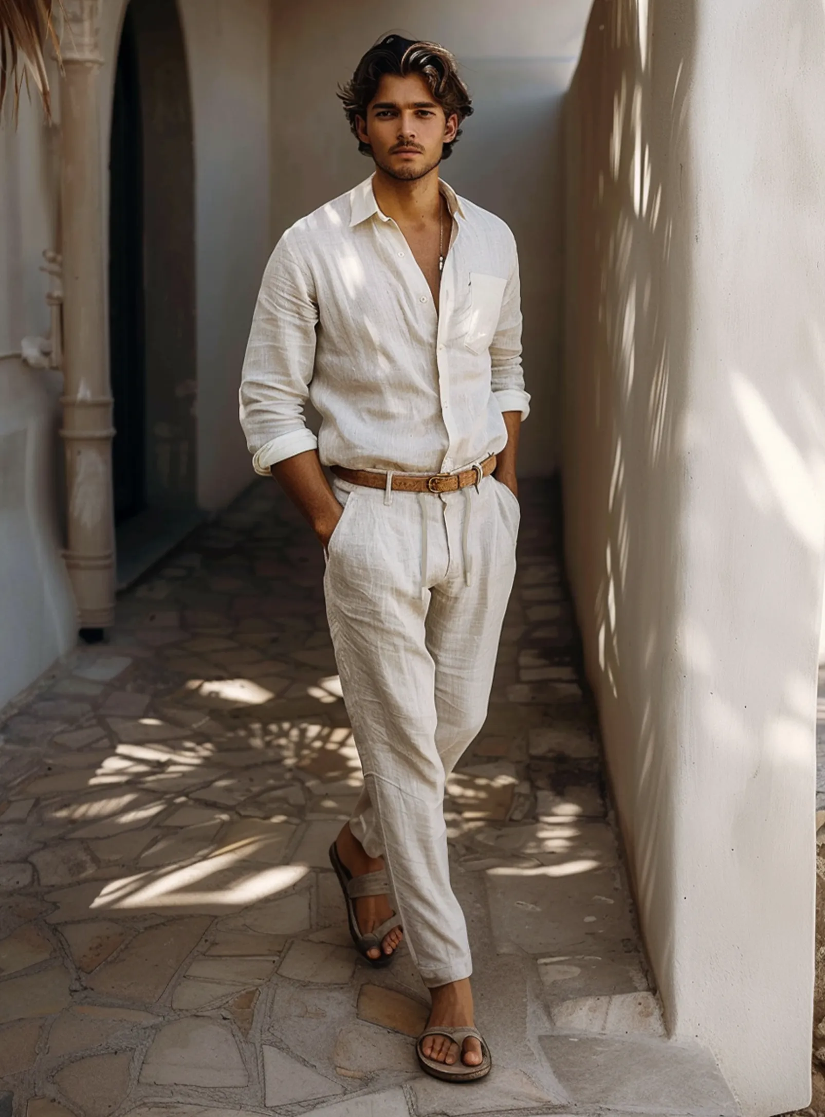 LINEKER | Linen Pants With Elastic Waistband|| LINEKER | Pantalon En Lin Avec Ceinture Élastique sold by Point Zero