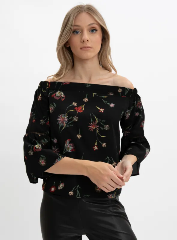 RU | Off shoulder floral blouse  || RU | Blouse epaules denudees a fleurs sold by Point Zero