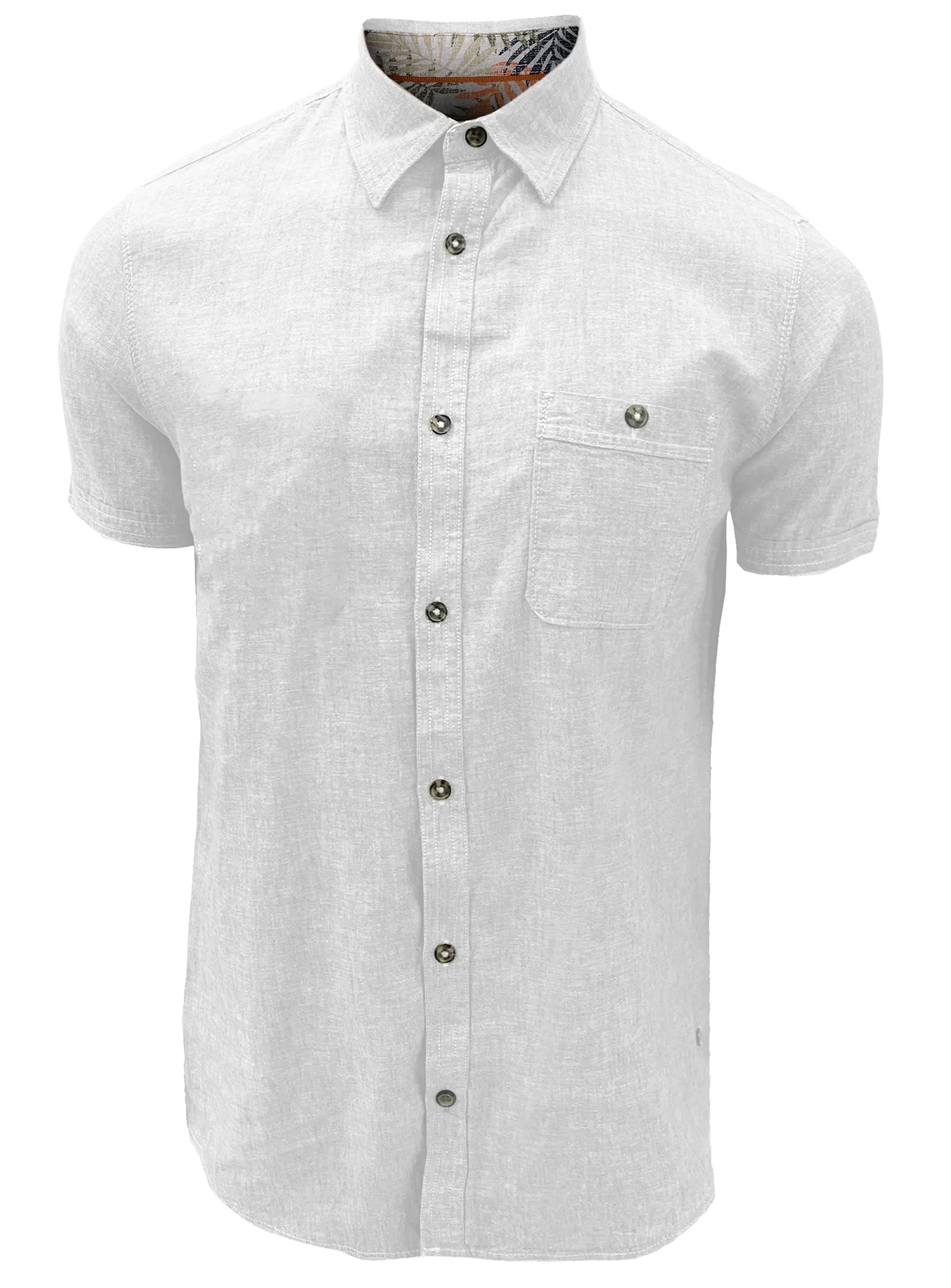 JON | Short-Sleeve Linen Cotton Slub Shirt||JON | Chemise à Manches Courtes En Lin Et Coton sold by Point Zero product image thumbnail 3
