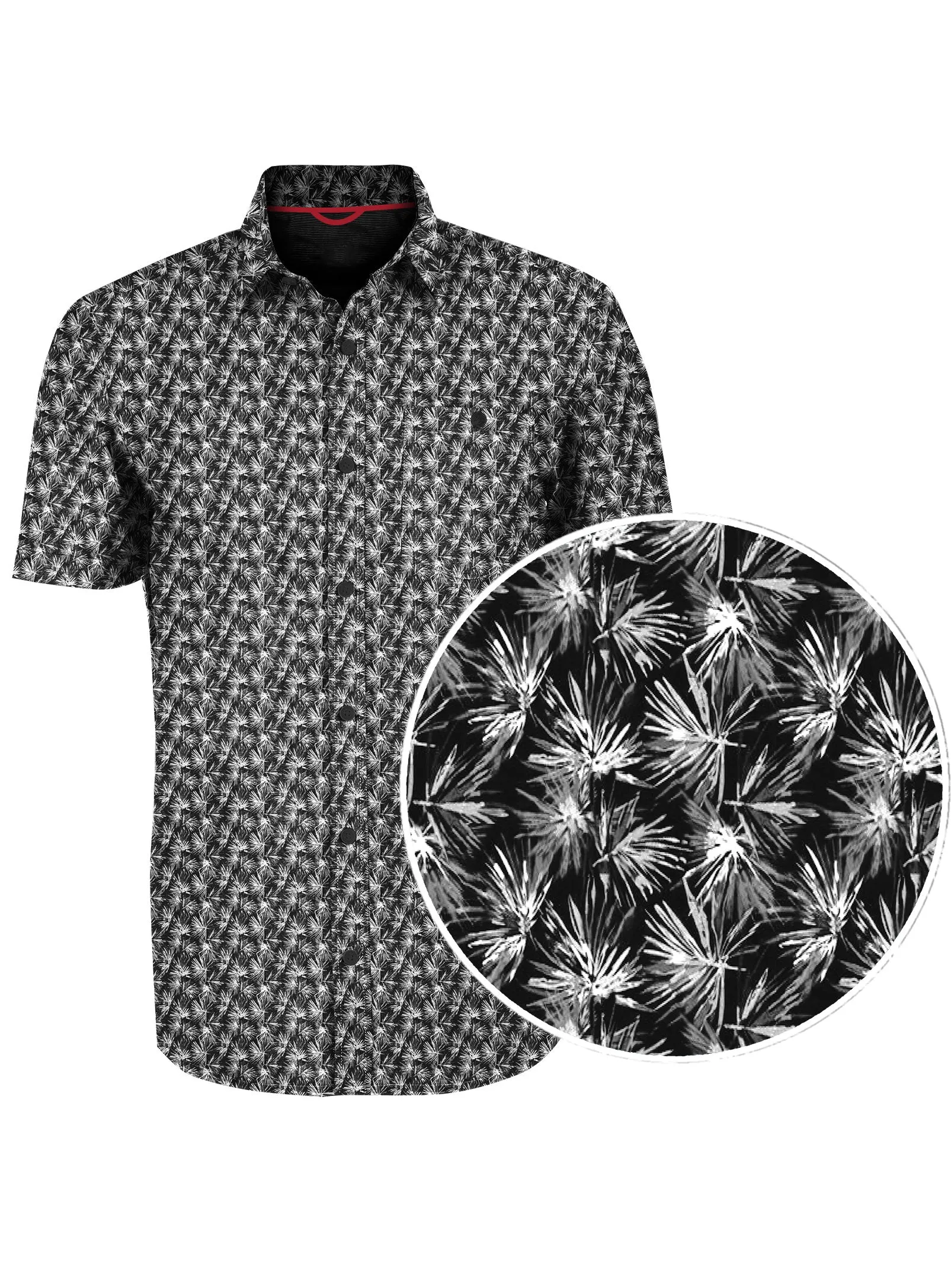 GIANCARLO| Recycled printed button up stretch Shirt||GIANCARLO|Chemise boutonnée imprimée extensible recyclée sold by Point Zero