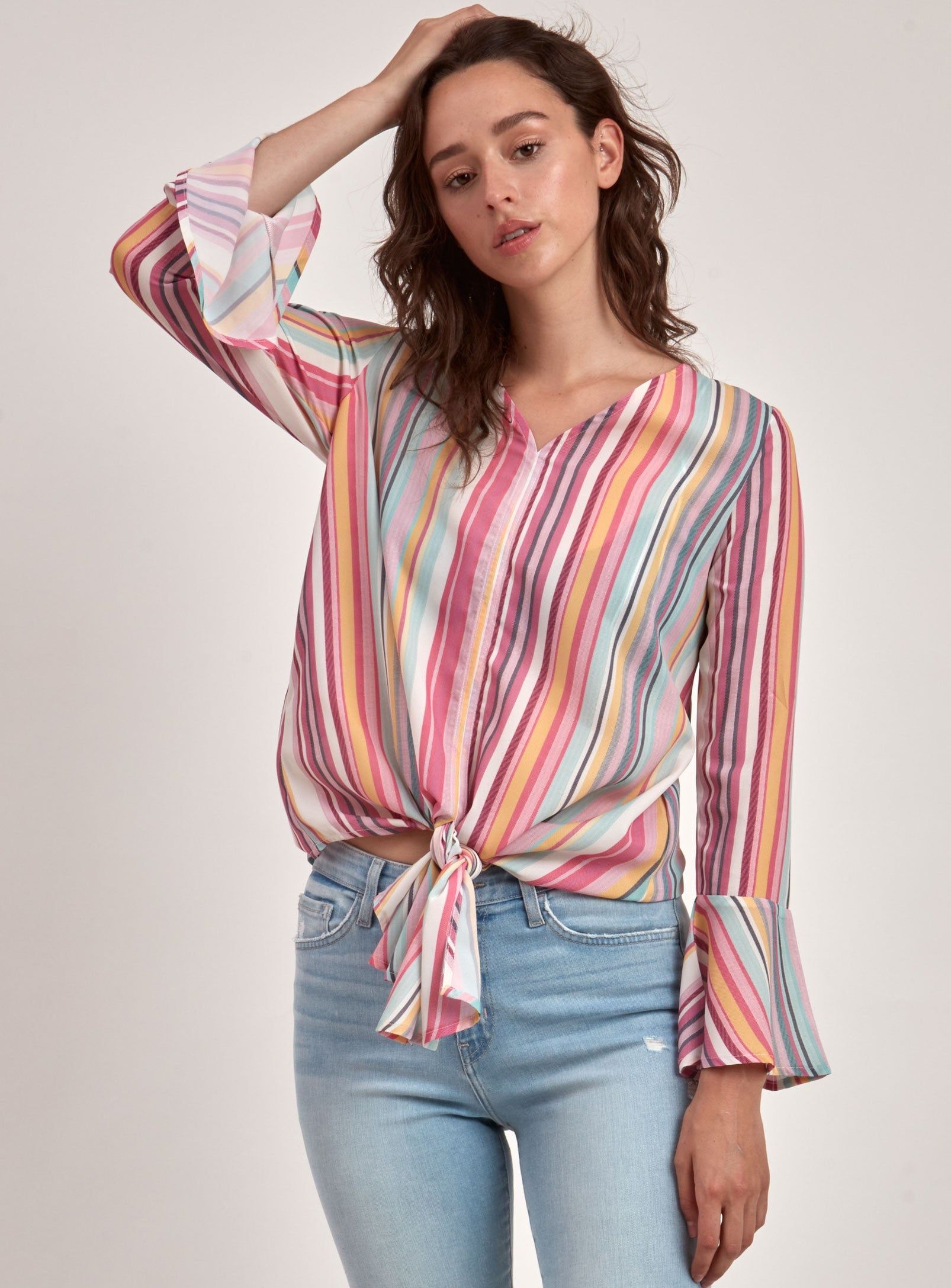 V NECK TOP-MULTI sold by Point Zero