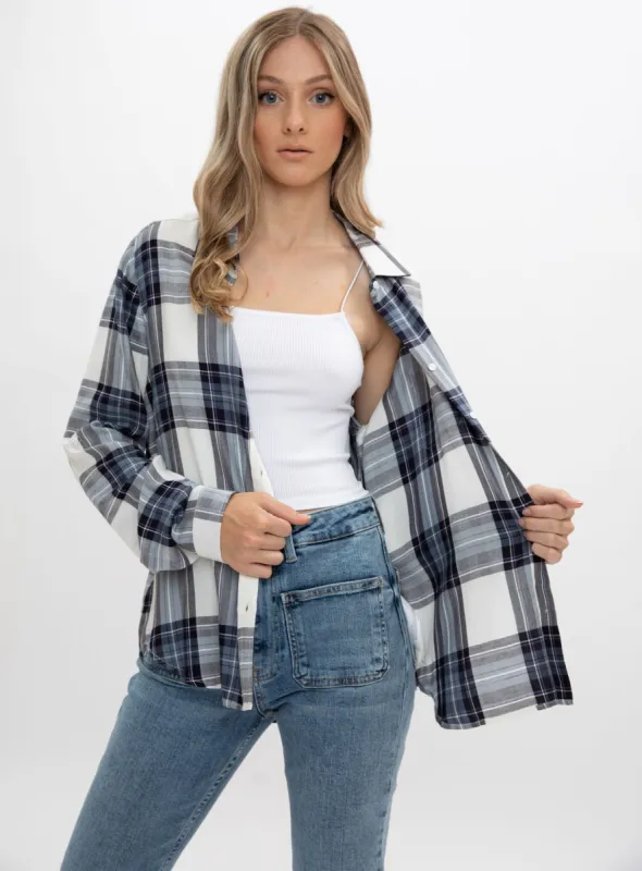 AMYLEE | Button down check shirt || AMYLEE | Chemise boutonnée à carreaux sold by Point Zero