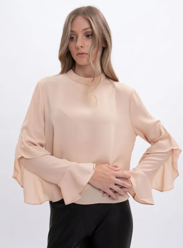 VALERIA |  Ruffle sleeve blouse   || VALERIA | Blouse avec manche a froufrous sold by Point Zero