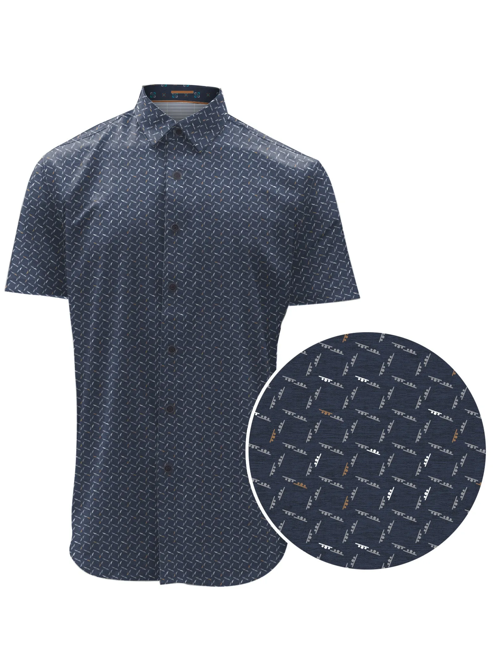 SIMON|Iron printed button up short-sleeve shirt|| SIMON|Chemise à boutons imprimée et à manches courtes repassées sold by Point Zero product image thumbnail 2
