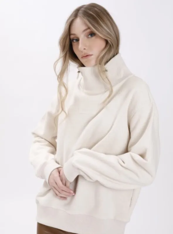 ANGIE |  High-neck drawstring sweatshirt || ANGIE | Sweat-shirt à cordon de serrage sold by Point Zero