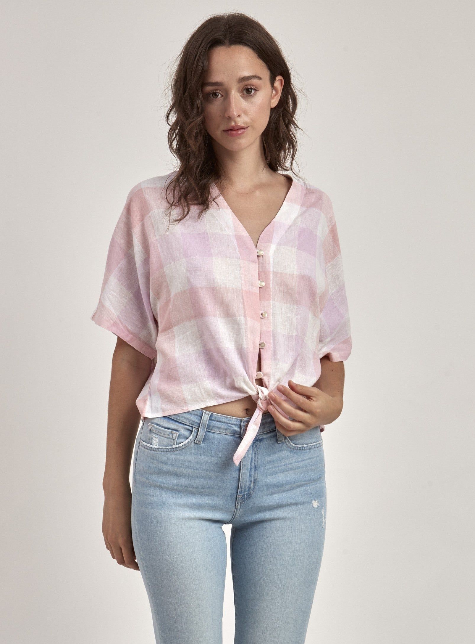 BIBITH | PLAID LINEN TOP || BIBIT | TOP EN LIN À CARREAUX sold by Point Zero product image thumbnail 3