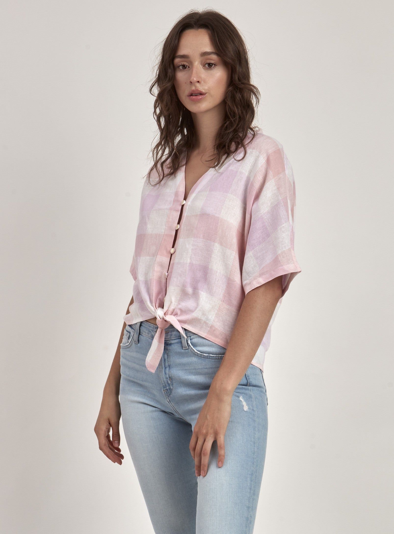 BIBITH | PLAID LINEN TOP || BIBIT | TOP EN LIN À CARREAUX sold by Point Zero product image thumbnail 2