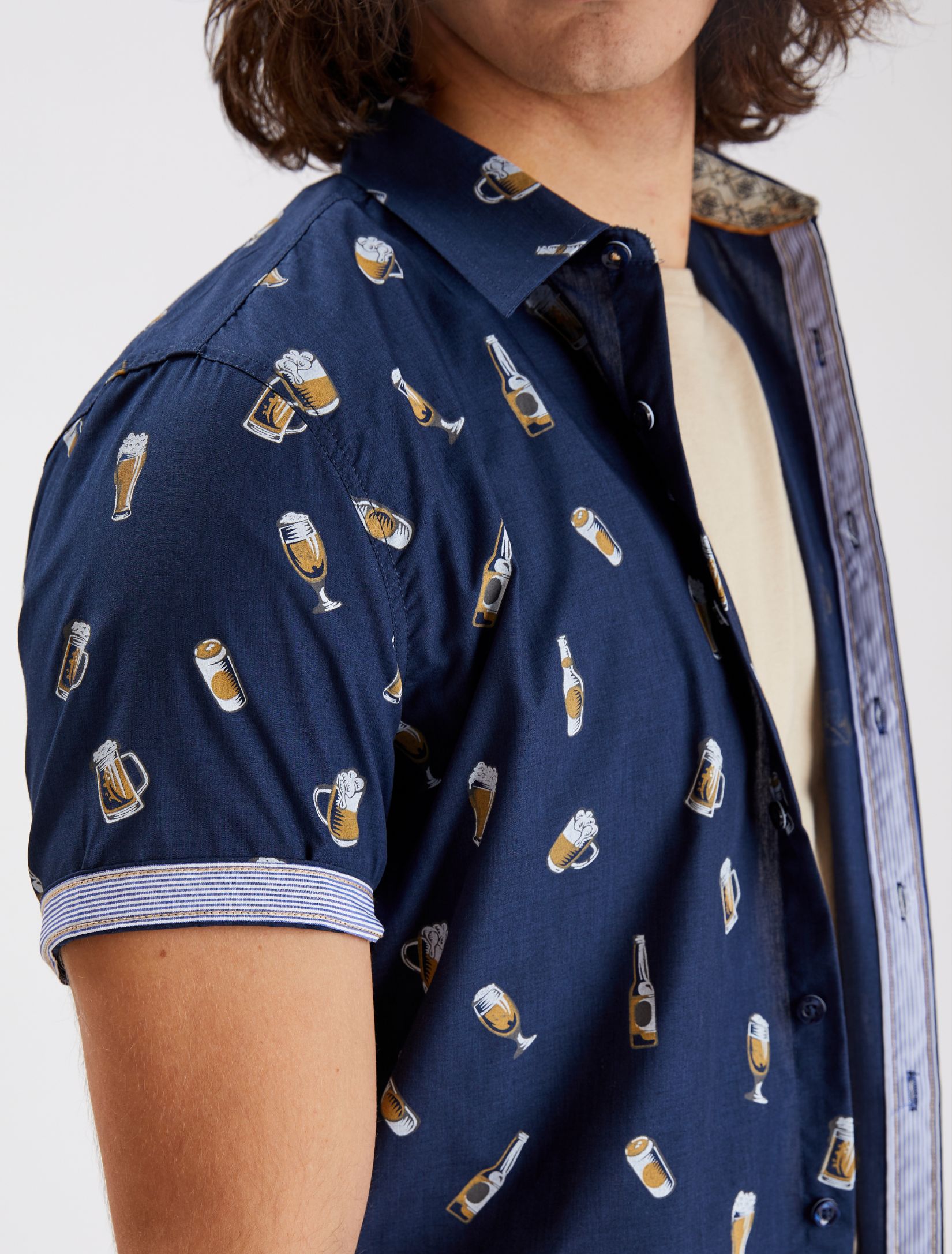 CHEERS| Tuck-out easy iron shirt ||CHEERS | Chemise Repassage facile imprimée sold by Point Zero product image thumbnail 6