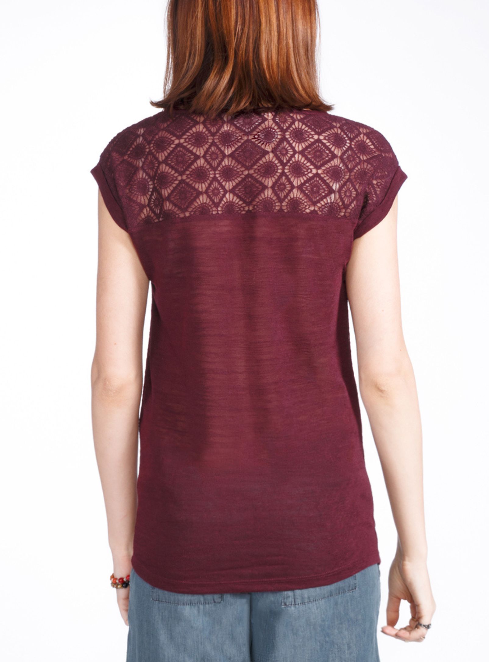 ZAHRA | Hacci Knit Top W/Crochet Yoke & Frindge Trim || ZAHRA | Hacci Top en maille avec empiècement en crochet et bordures en frange sold by Point Zero product image thumbnail 3