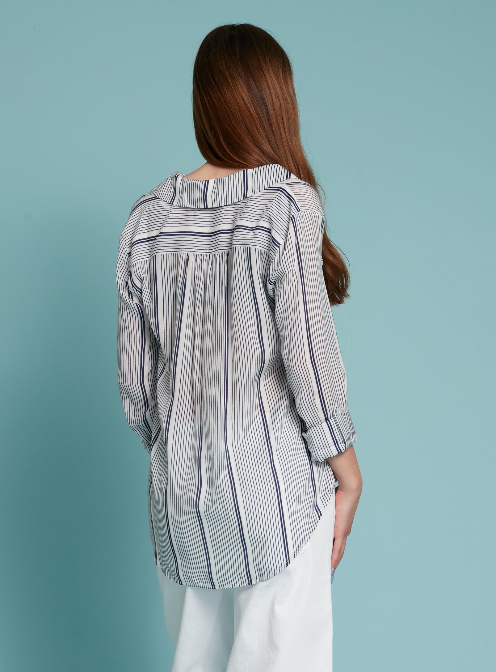 PILA | Striped button front blouse ||PILA | Blouse boutonnée à rayures sold by Point Zero product image thumbnail 4