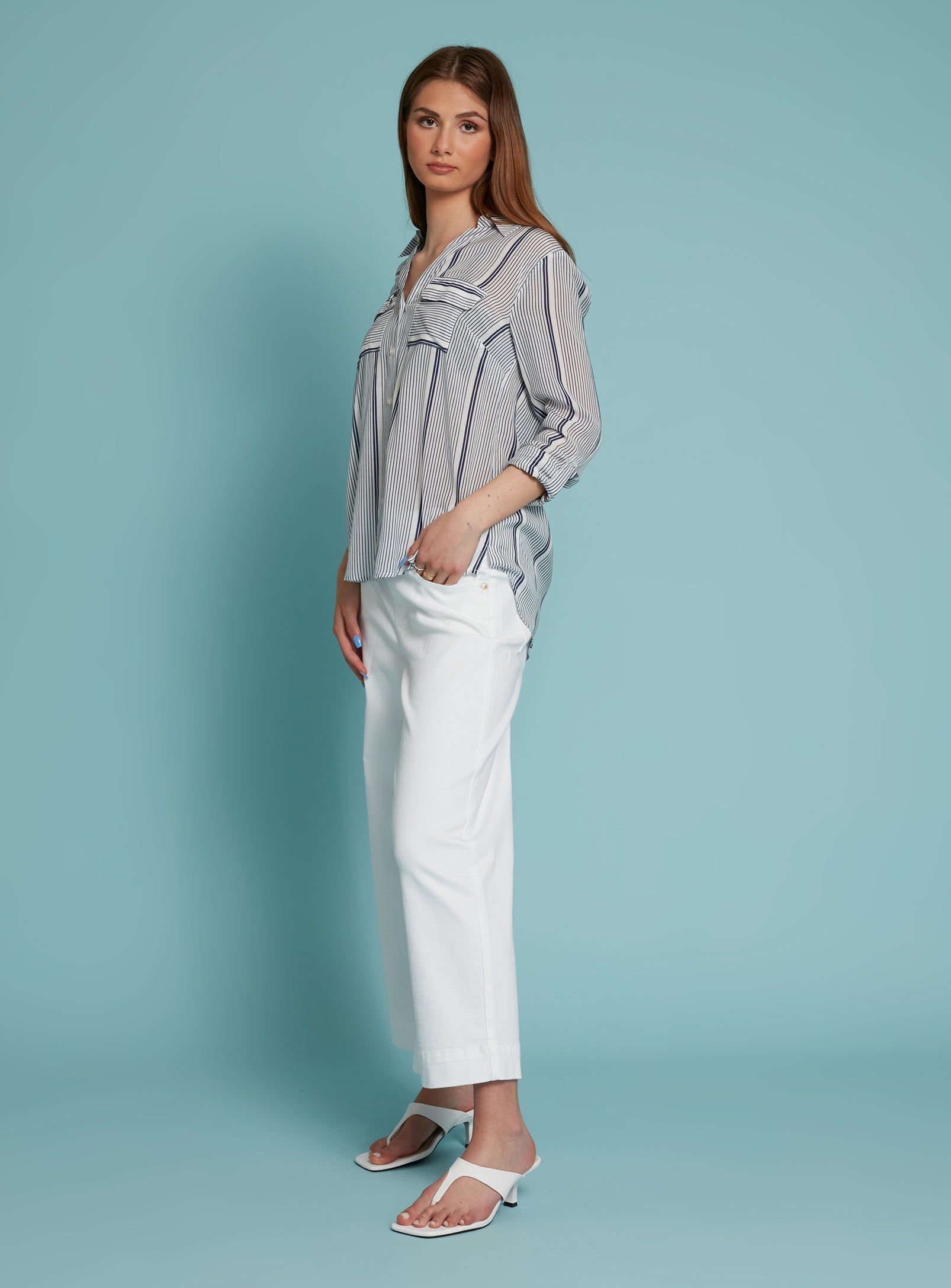 PILA | Striped button front blouse ||PILA | Blouse boutonnée à rayures sold by Point Zero product image thumbnail 2