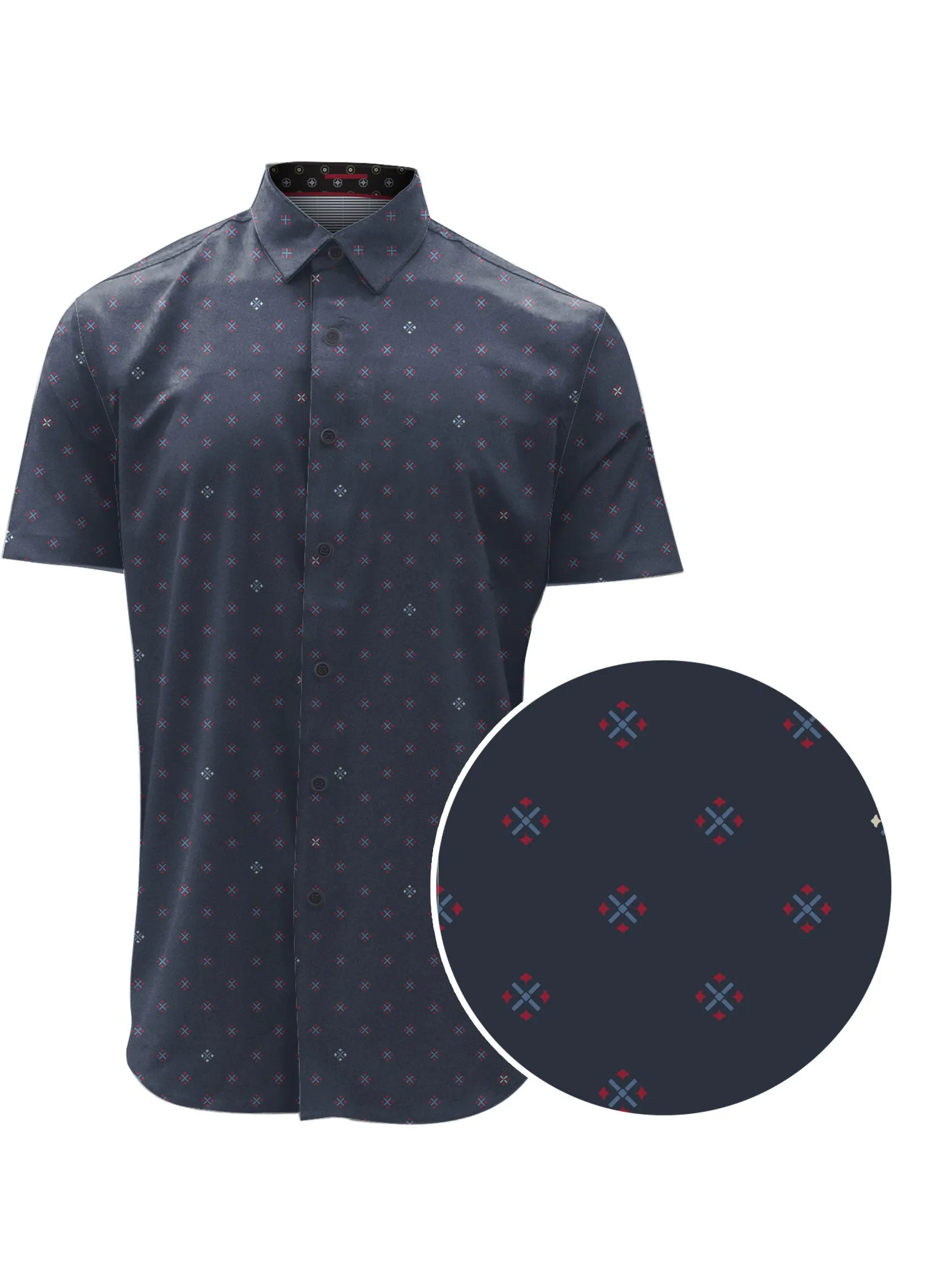 ARNOLD| Easy iron Printed short-sleeve Shirt||ARNOLD|Chemise à manches courtes imprimée facile à repasser sold by Point Zero