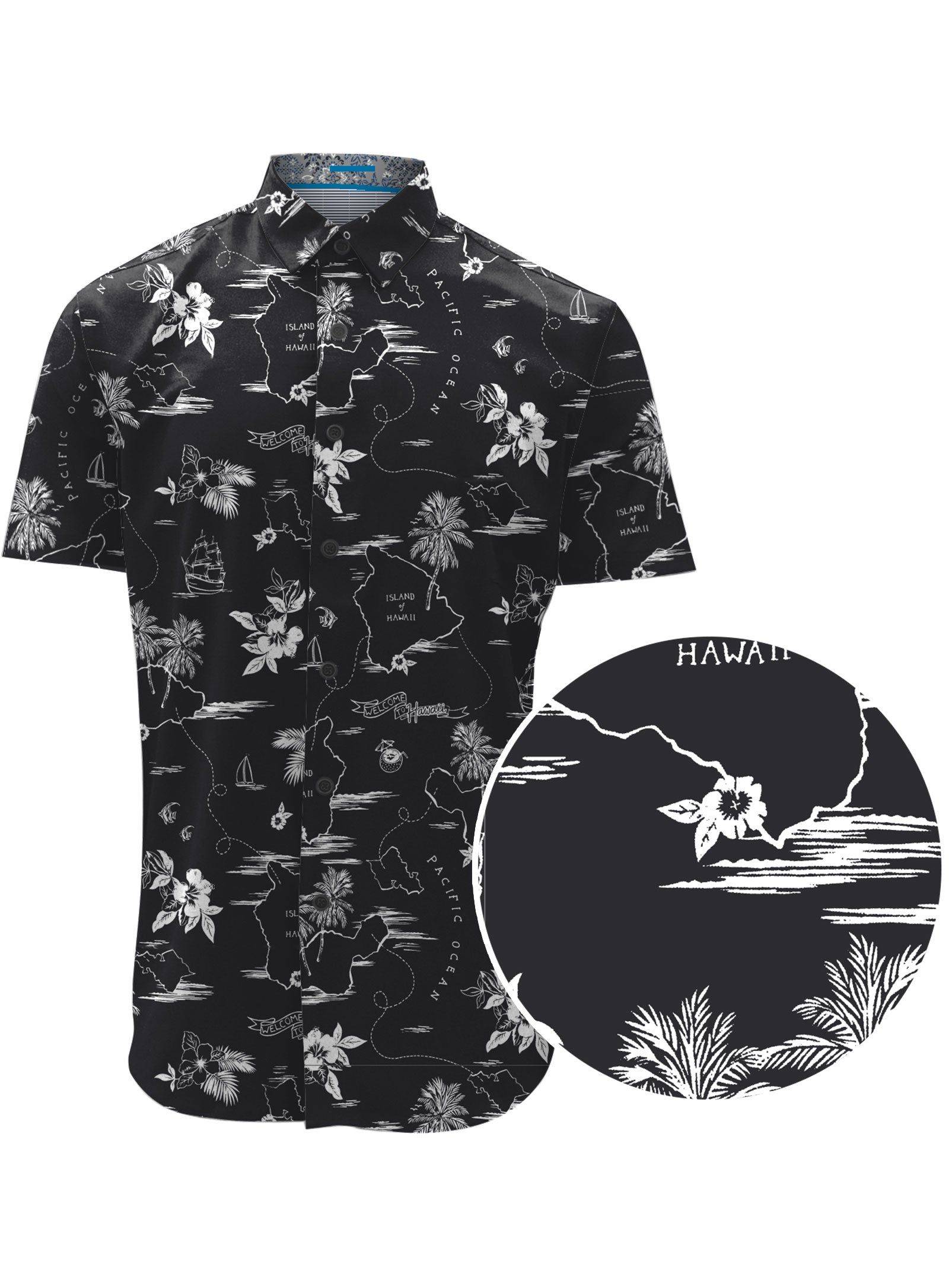 JAKE|Tuck out printed cotton Shirt||JAKE|Chemise en coton imprimée à porter à l'extérieur du pantalon sold by Point Zero product image thumbnail 2