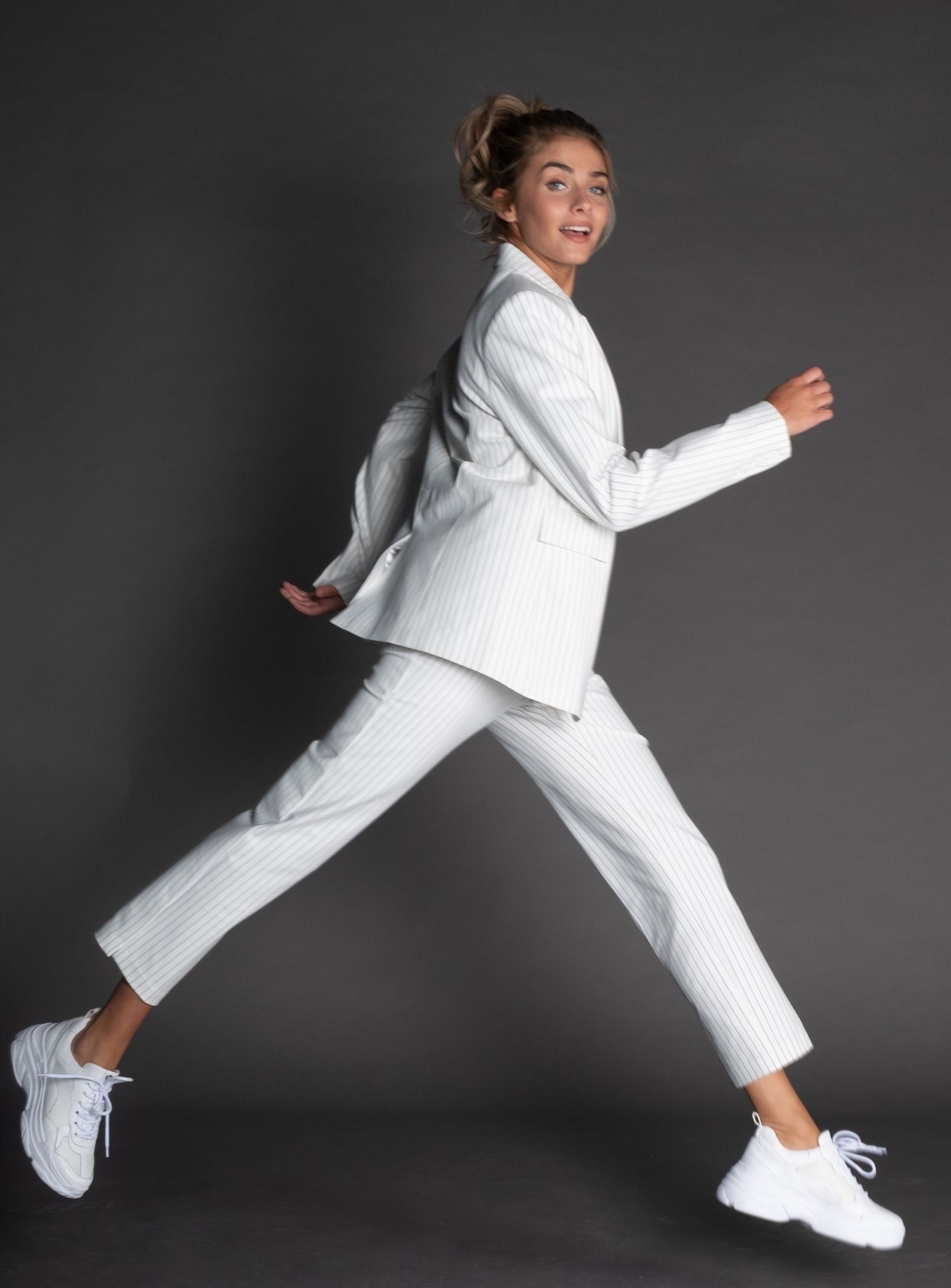 MARIAH | PIN STRIPE WHITE BLAZER sold by Point Zero product image thumbnail 2