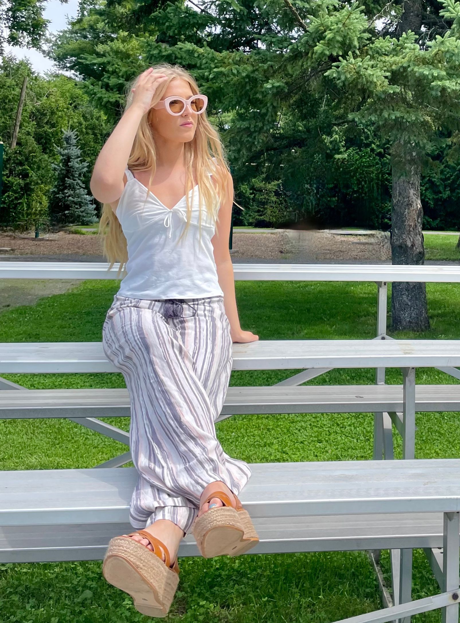 NIKKI | Vintage Striped Pants || NIKKI | Pantalon Rayé Vintage sold by Point Zero product image thumbnail 2