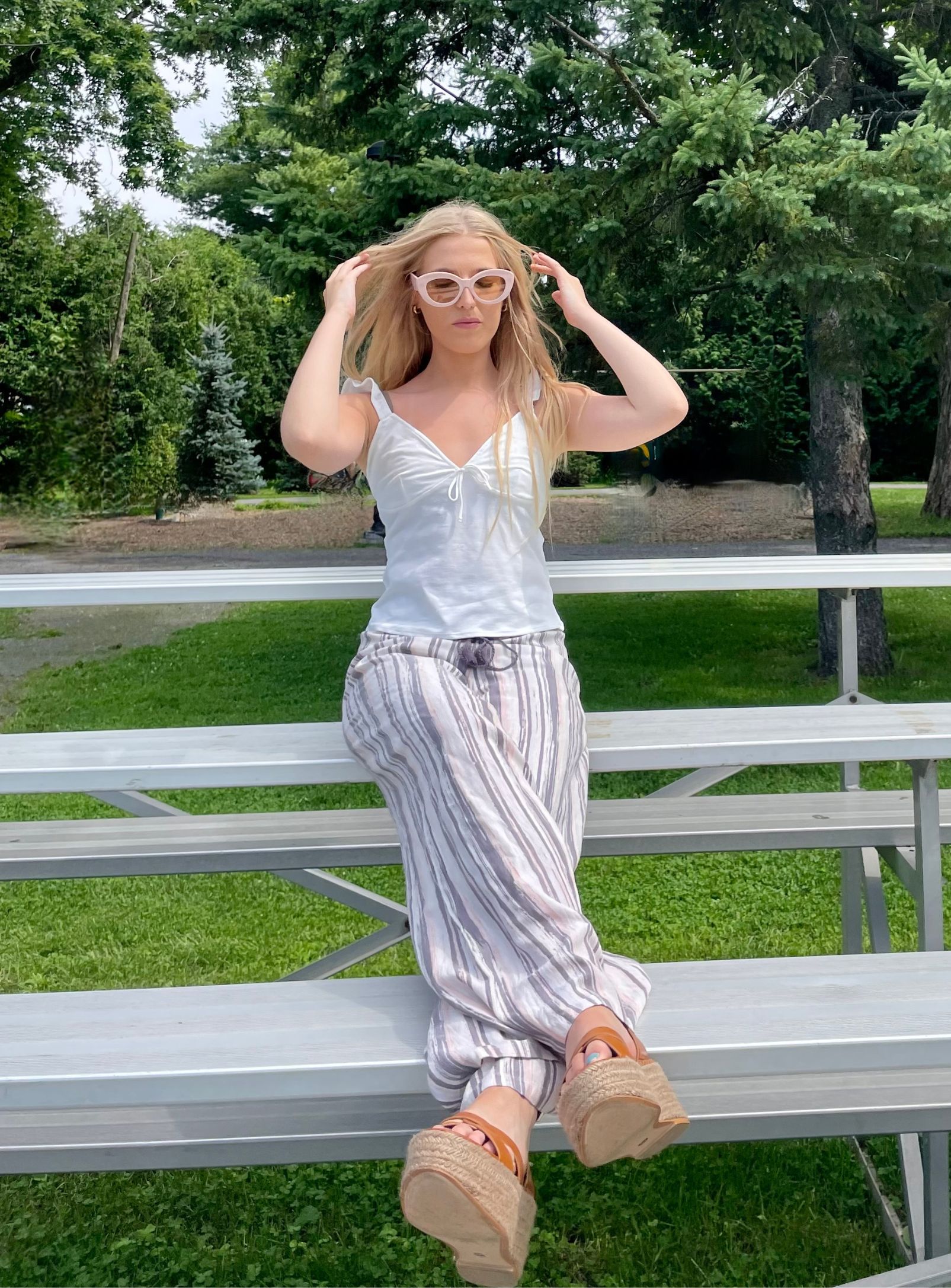 NIKKI | Vintage Striped Pants || NIKKI | Pantalon Rayé Vintage sold by Point Zero product image thumbnail 4