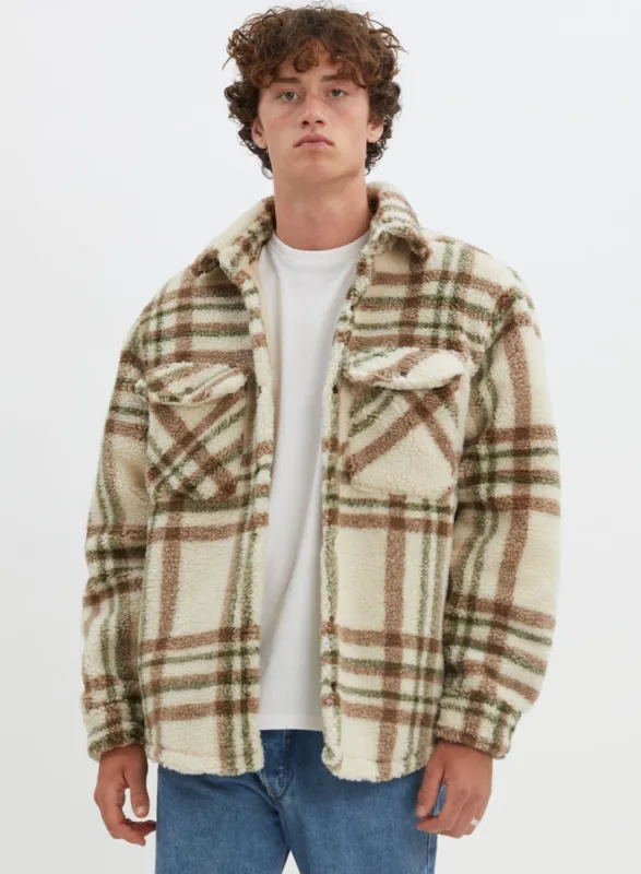 BONO | Checkered sherpa semi-fit over shirt|| BONO | Chemise à carreaux en taffetas semi-ajustée sold by Point Zero