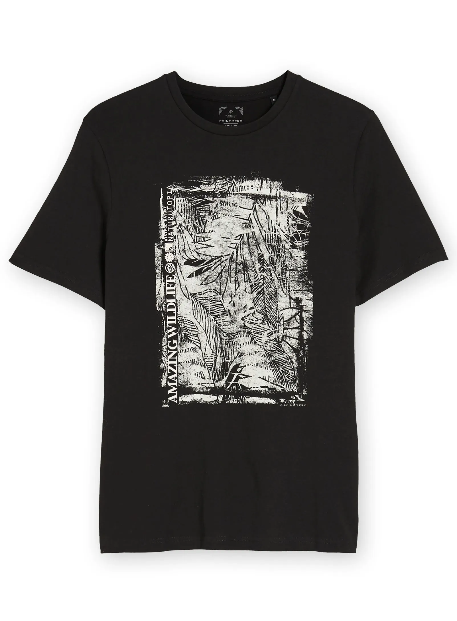 RICIO| Short-Sleeve crewneck printed T-shirt||RICIO|T-shirt à manches courtes avec col rond et impression sold by Point Zero product image thumbnail 2