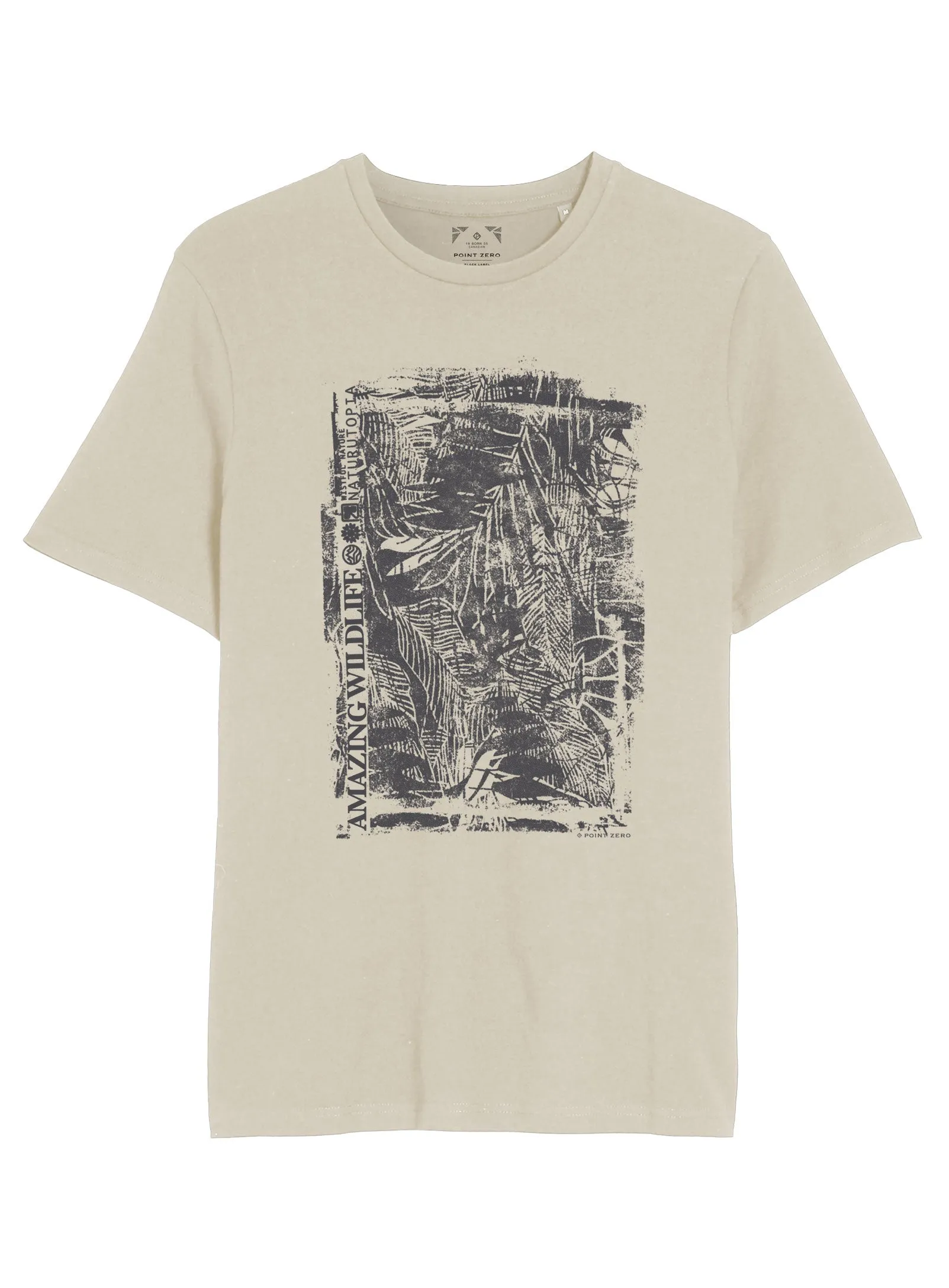 RICIO| Short-Sleeve crewneck printed T-shirt||RICIO|T-shirt à manches courtes avec col rond et impression sold by Point Zero product image thumbnail 4