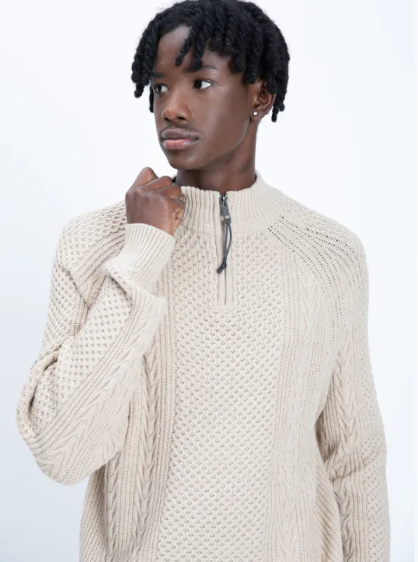 RUDI| Mock Zip Cashmere like Sweater||RUDI |Pull effet Cachemire avec demi-fermeture éclair sold by Point Zero