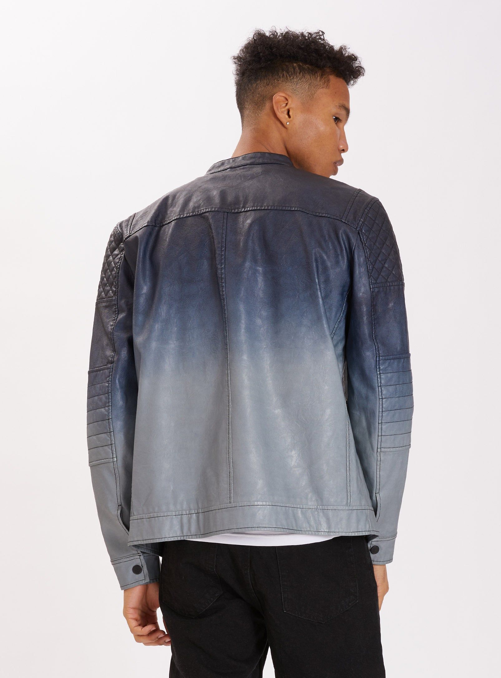 VEGASON | Dip dye vegan leather jacket || VEGASON | Veste en cuir végétalien dip-dye sold by Point Zero product image thumbnail 4