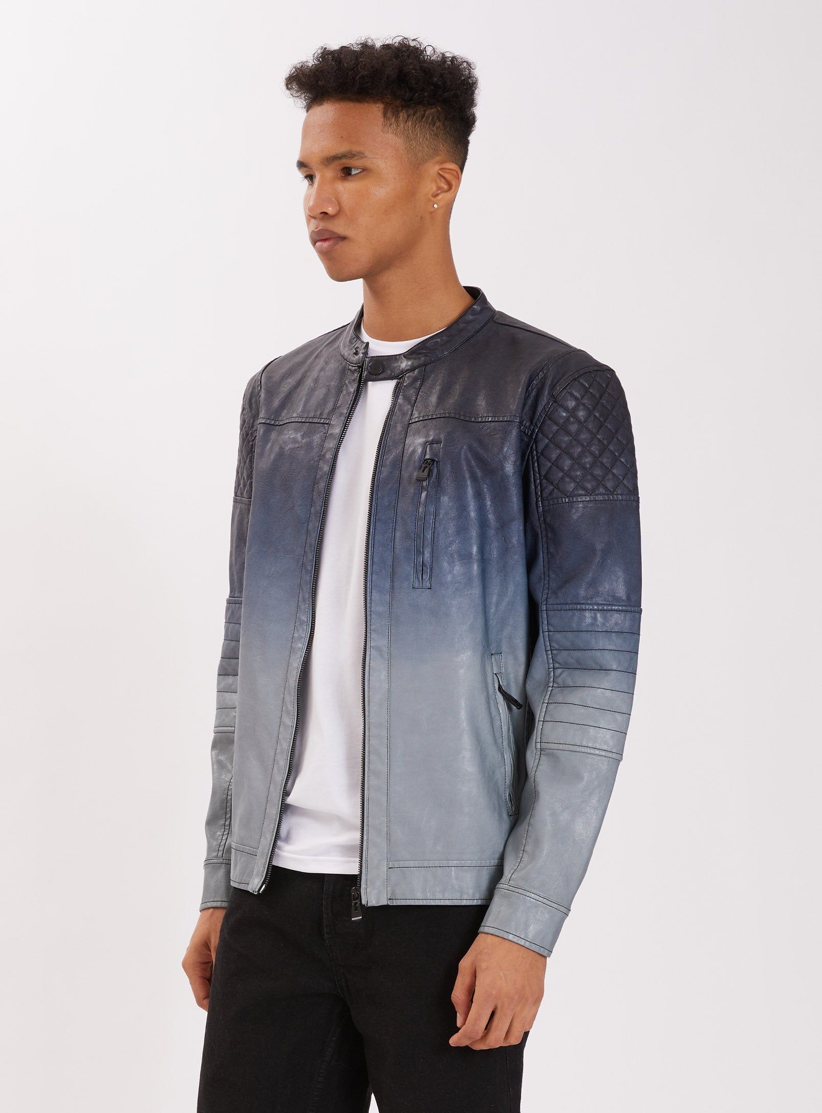 VEGASON | Dip dye vegan leather jacket || VEGASON | Veste en cuir végétalien dip-dye sold by Point Zero product image thumbnail 3