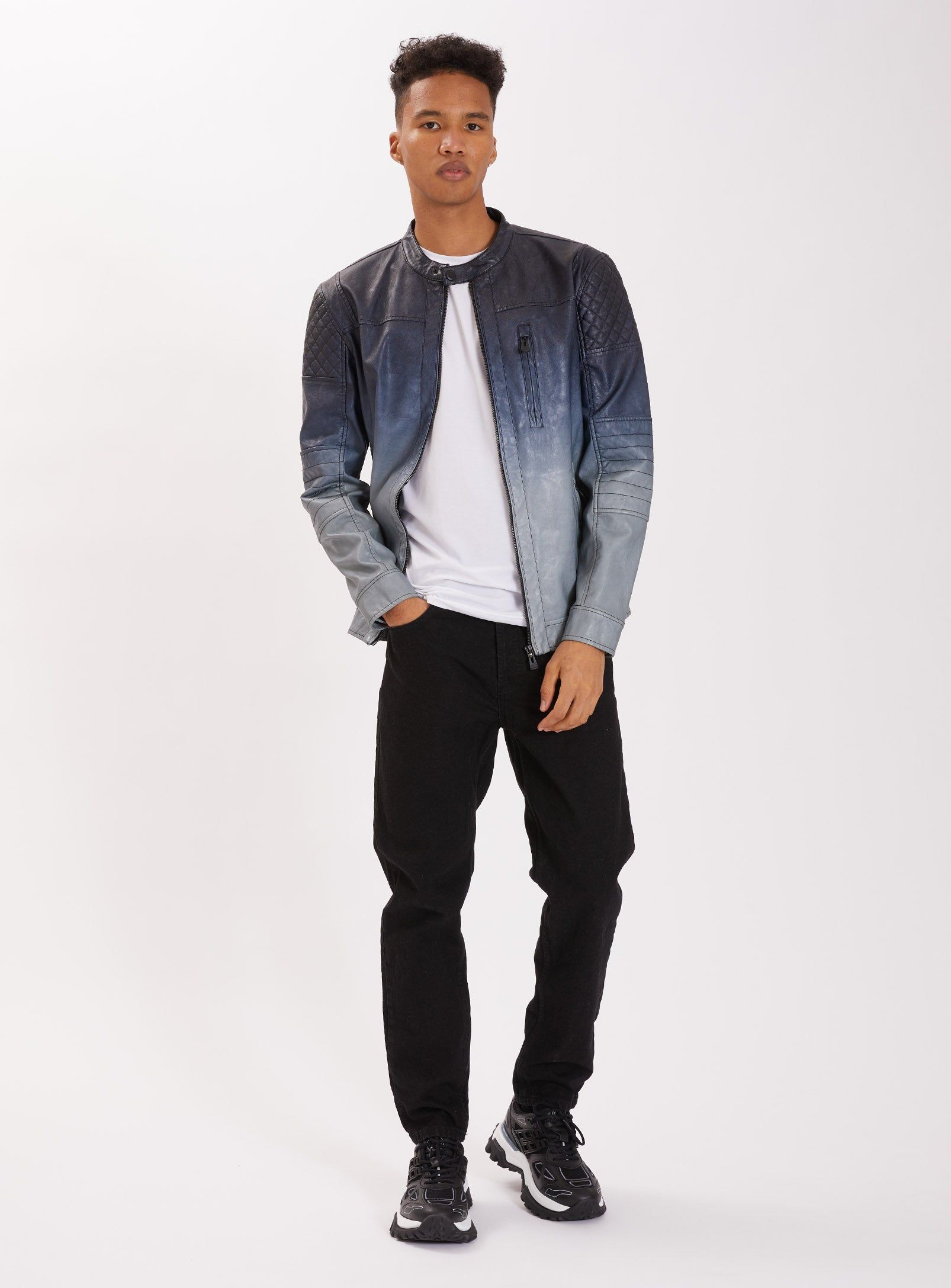 VEGASON | Dip dye vegan leather jacket || VEGASON | Veste en cuir végétalien dip-dye sold by Point Zero product image thumbnail 5