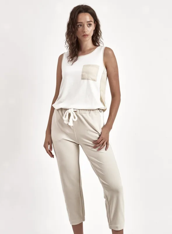 JOGGER CAPRI PANT-ALMOND sold by Point Zero