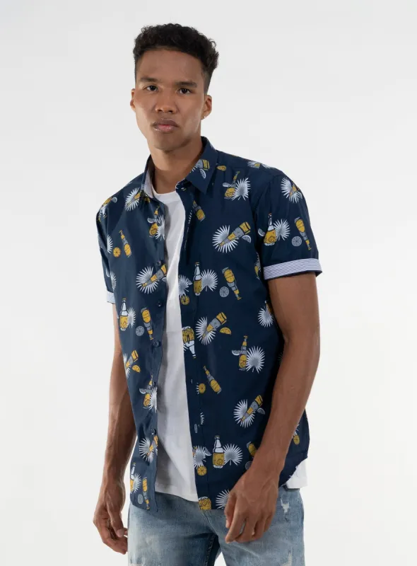 VIT|  Printed short sleeve shirt || VIT | Chemise manches courtes imprimée sold by Point Zero
