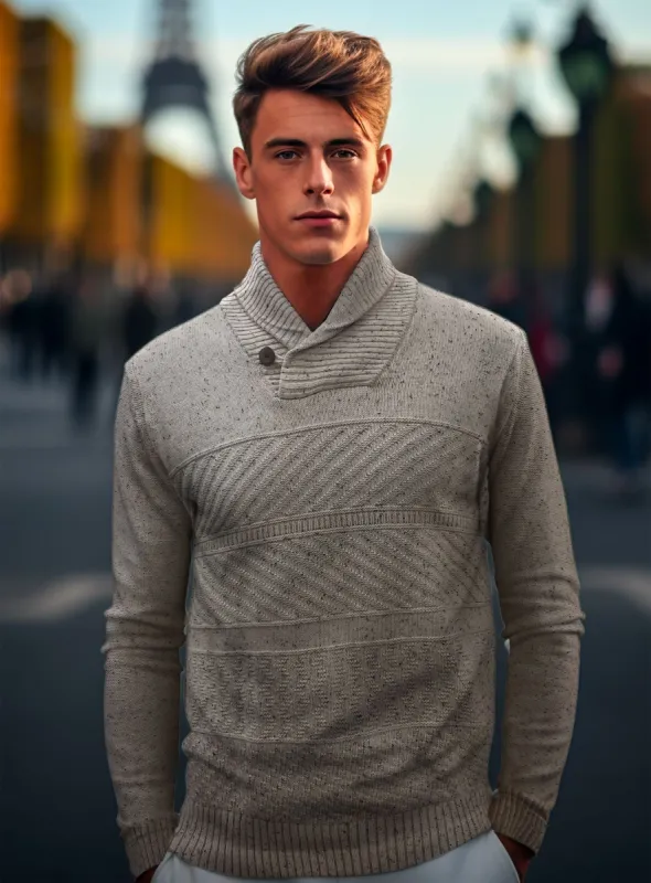 CALEB| Shawl Collar Sweater || CALEB |Pull à col châle sold by Point Zero