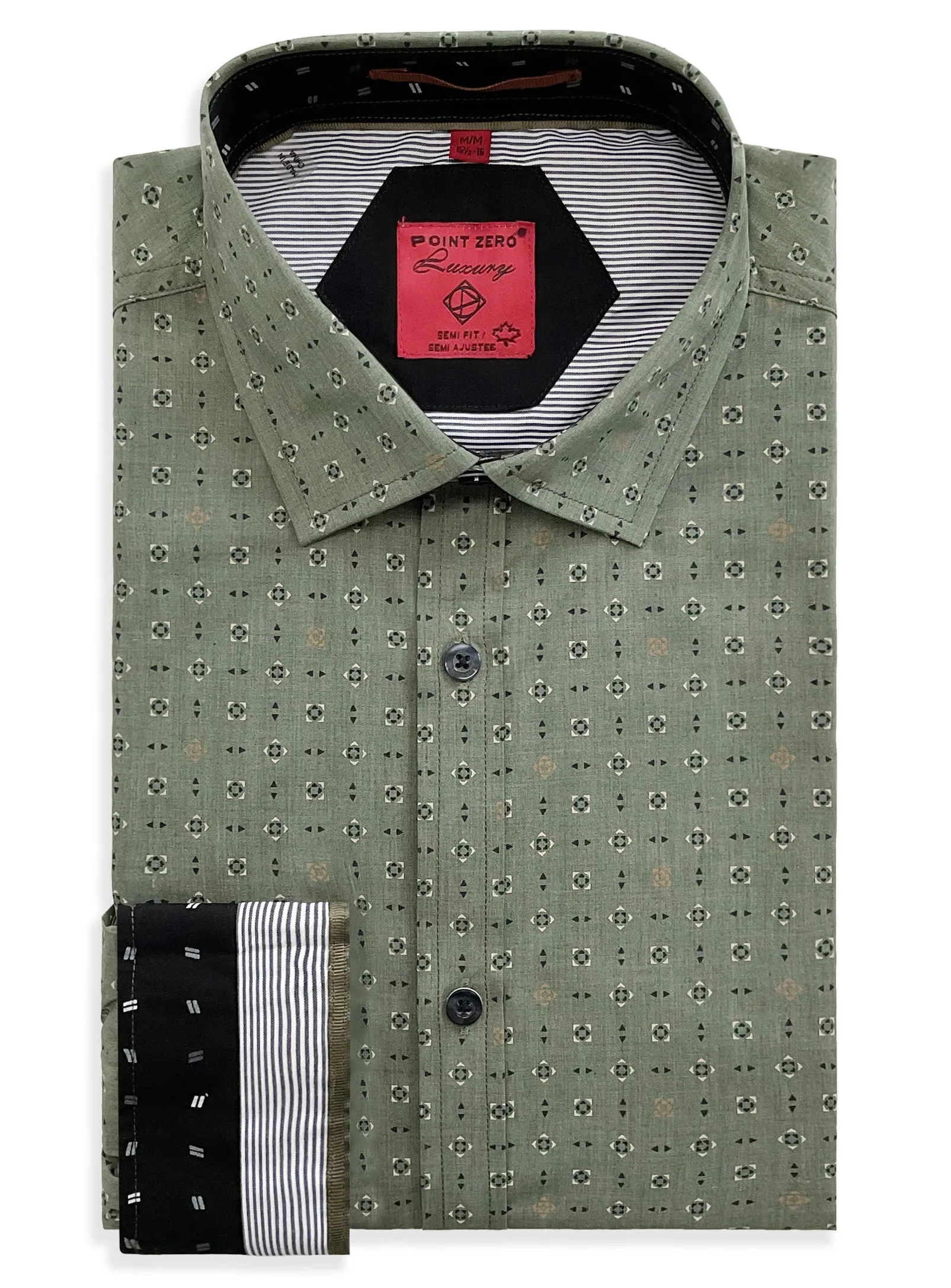 ALLEN|Luxury Printed Long-Sleeve Shirt||ALLEN|Chemise à Manches Longues de Luxe à Motif Imprimé sold by Point Zero