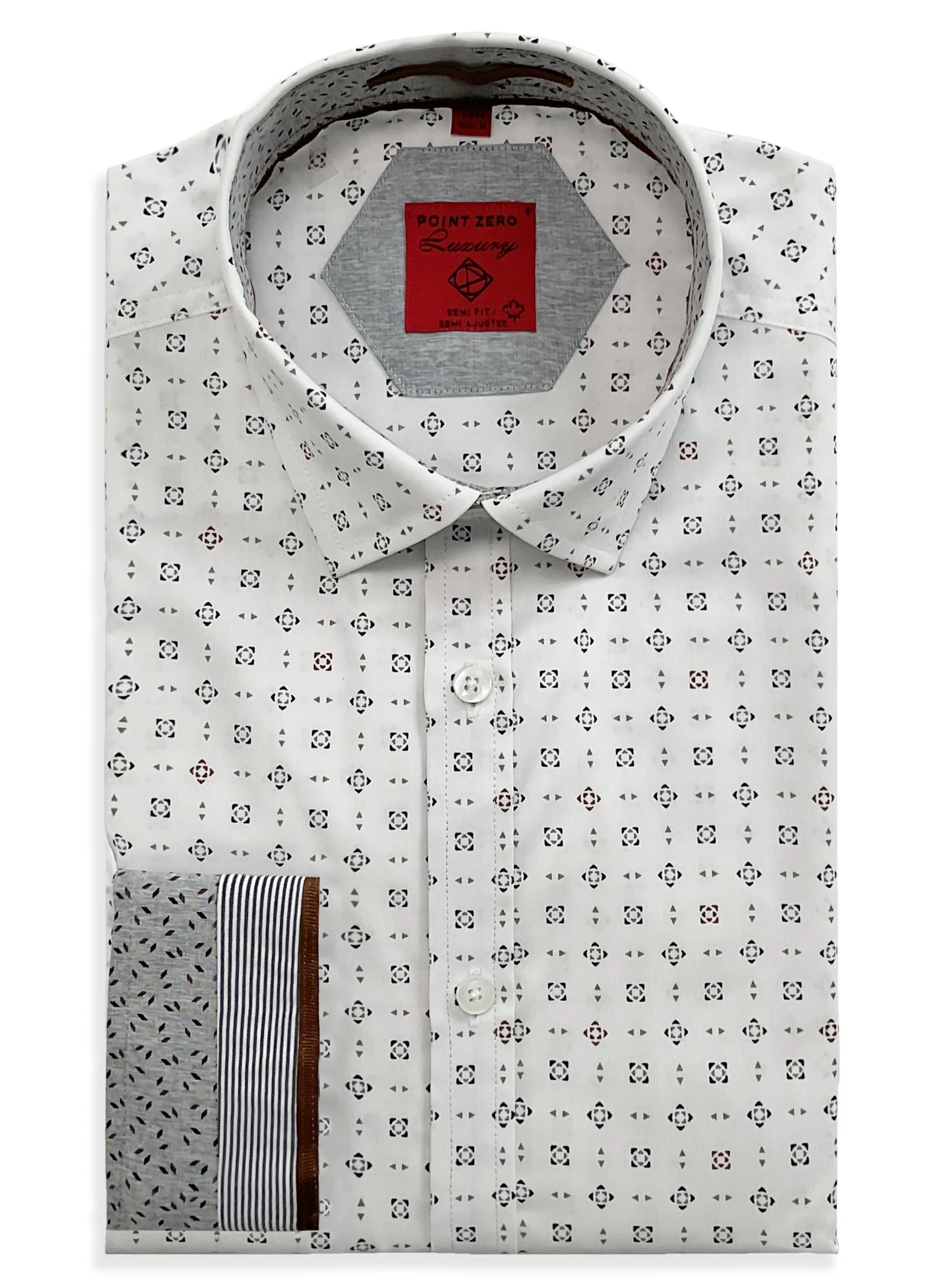 ALLEN|Luxury Printed Long-Sleeve Shirt||ALLEN|Chemise à Manches Longues de Luxe à Motif Imprimé sold by Point Zero product image thumbnail 4