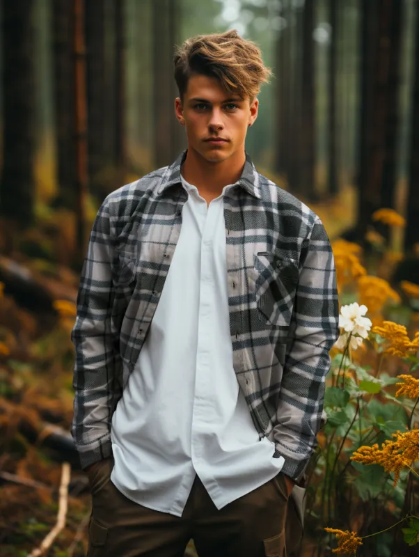 CHRIS | Polar Fleece Checkered Bonded Overshirt||CHRIS |Surchemise en polaire à carreaux en bonded sold by Point Zero